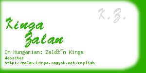 kinga zalan business card